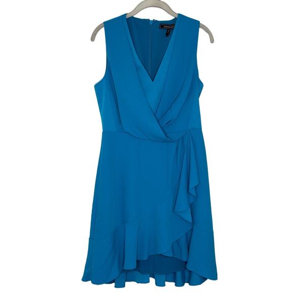 BCBGMAXAZRIA Dresses & Skirts - BCBGMAXAZRIA Women’s Aqua Blue Pleated Sleeveless Gathered Mini Dress Sz 6